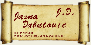 Jasna Dabulović vizit kartica